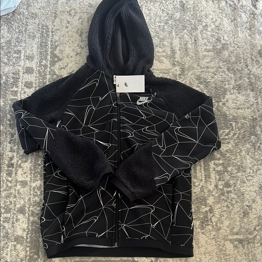 Nike Kids Black Graphic Hoodie